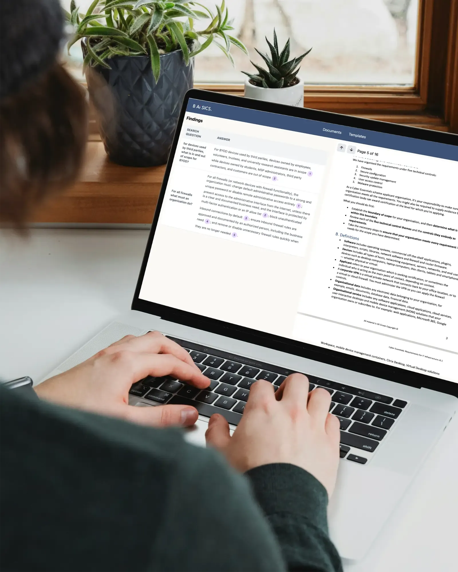 BAiSICS legal document analysis platform built by OpenKit, showing source-cited extraction