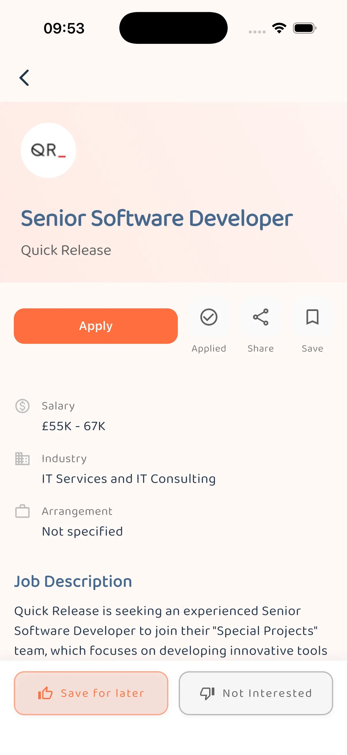 Per-job interaction with the 'why you match' explanation